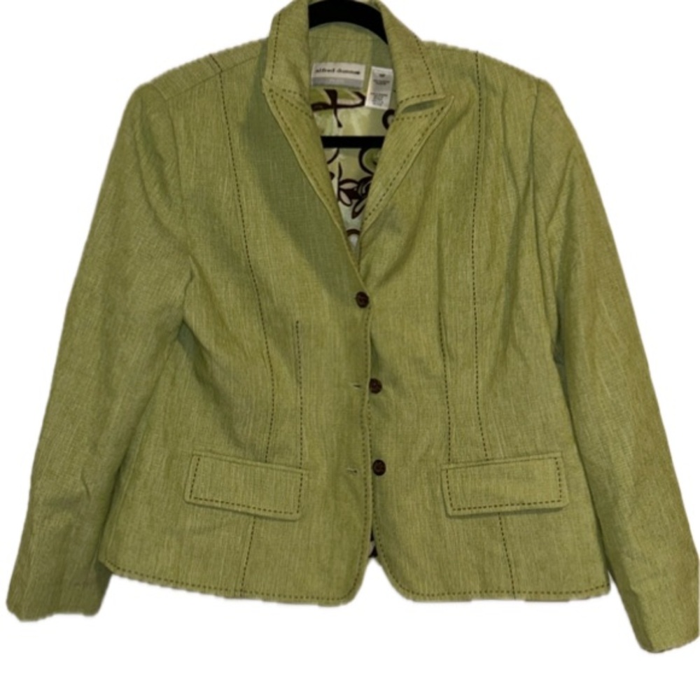 Alfred Dunner Size 12 Petite Green Lined Jacket - Picture 4 of 16